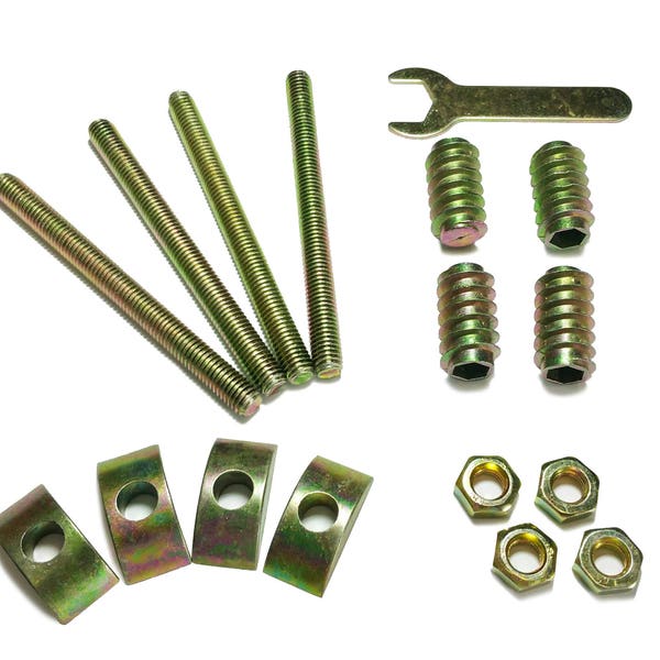 Wood Bed Rail Assembly Hardware Nuts, Bolts, Crescent Nuts & Allen Wrench - 17 Piece Set