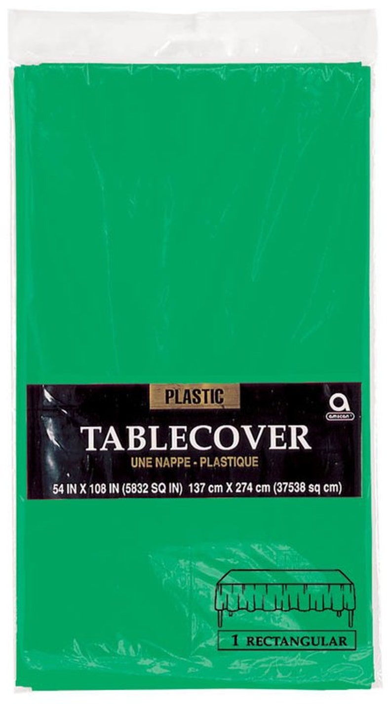 Festive Green Plastic Table Cover