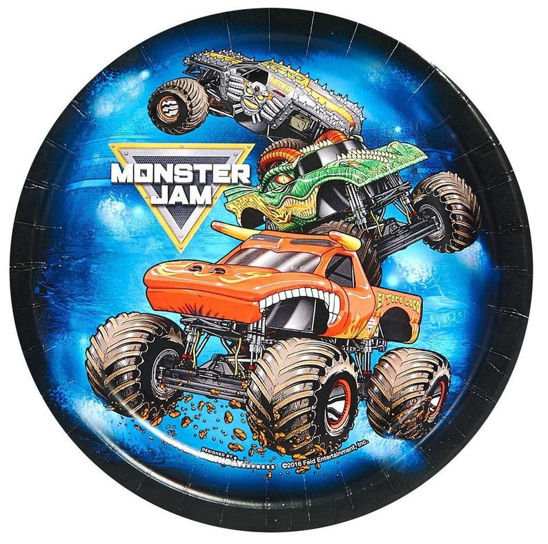 Monster Trucks Party Dessert Paper Plates 8ct Etsy