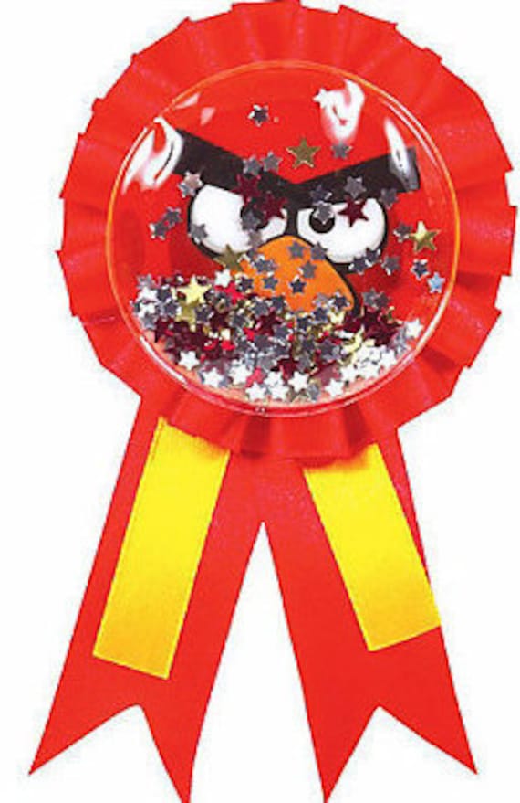 ANGRY BIRDS AWARD GUEST OF HONOR RIBBON ~ Birthday Party Supplies Favors