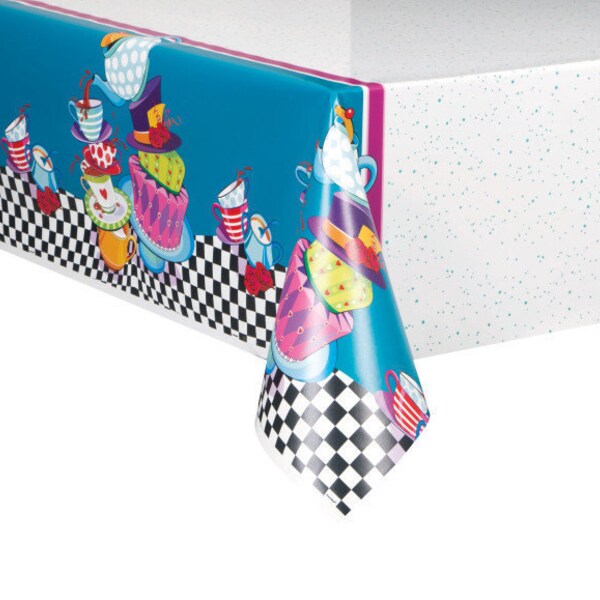 Mad Hatter Tea Party Plastic Table Cover