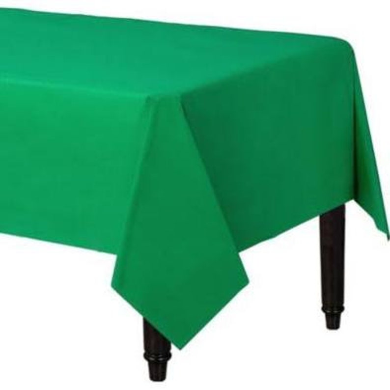 Festive Green Plastic Table Cover