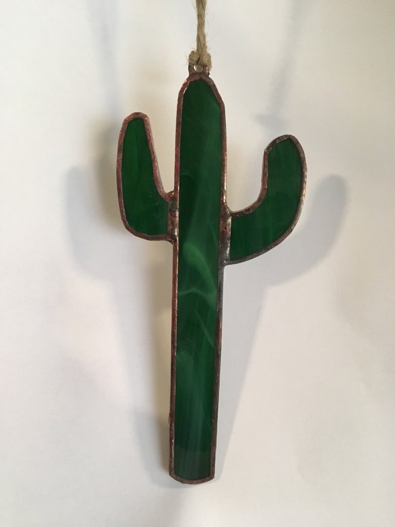 Stained Glass Saguaro Cactus Desert Cacti Decor Etsy