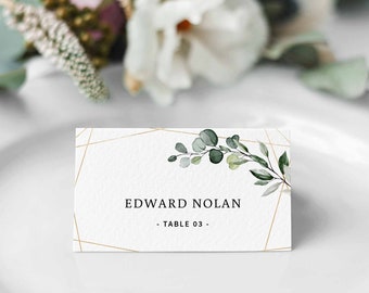 Folded Place Card Name Card Floral Place Card INSTANT DOWNLOAD Flat Place Cards Escort Card Templett Template IN029 Flat Placecard