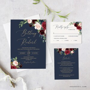 Wedding Invitation Template Printable / Editable DIY Floral ...