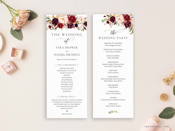 free wedding programs templates printable free wedding programs templates printable