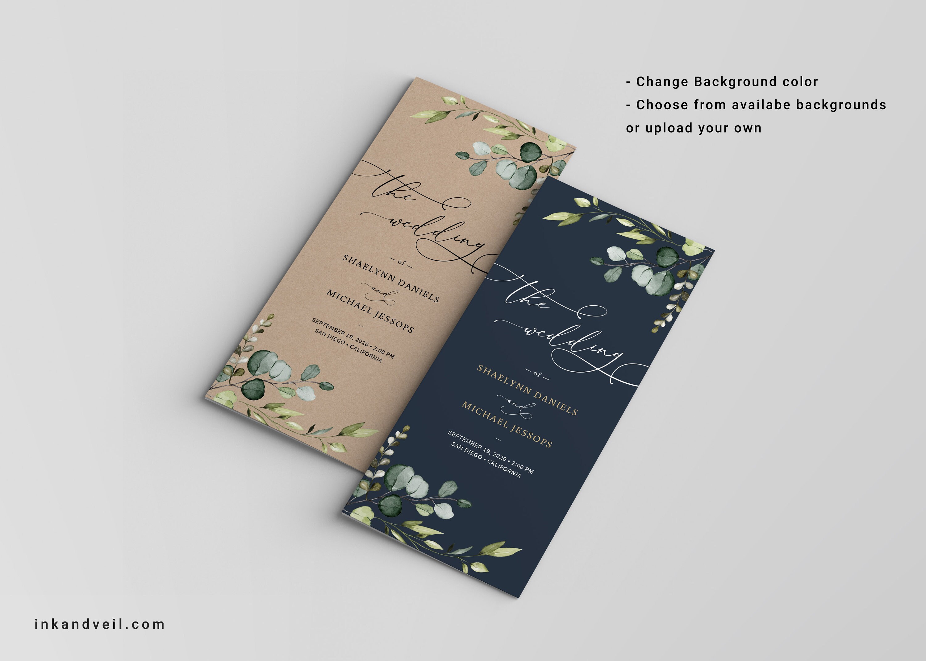 Trifold Wedding Program Template Editable Wedding Ceremony - Etsy