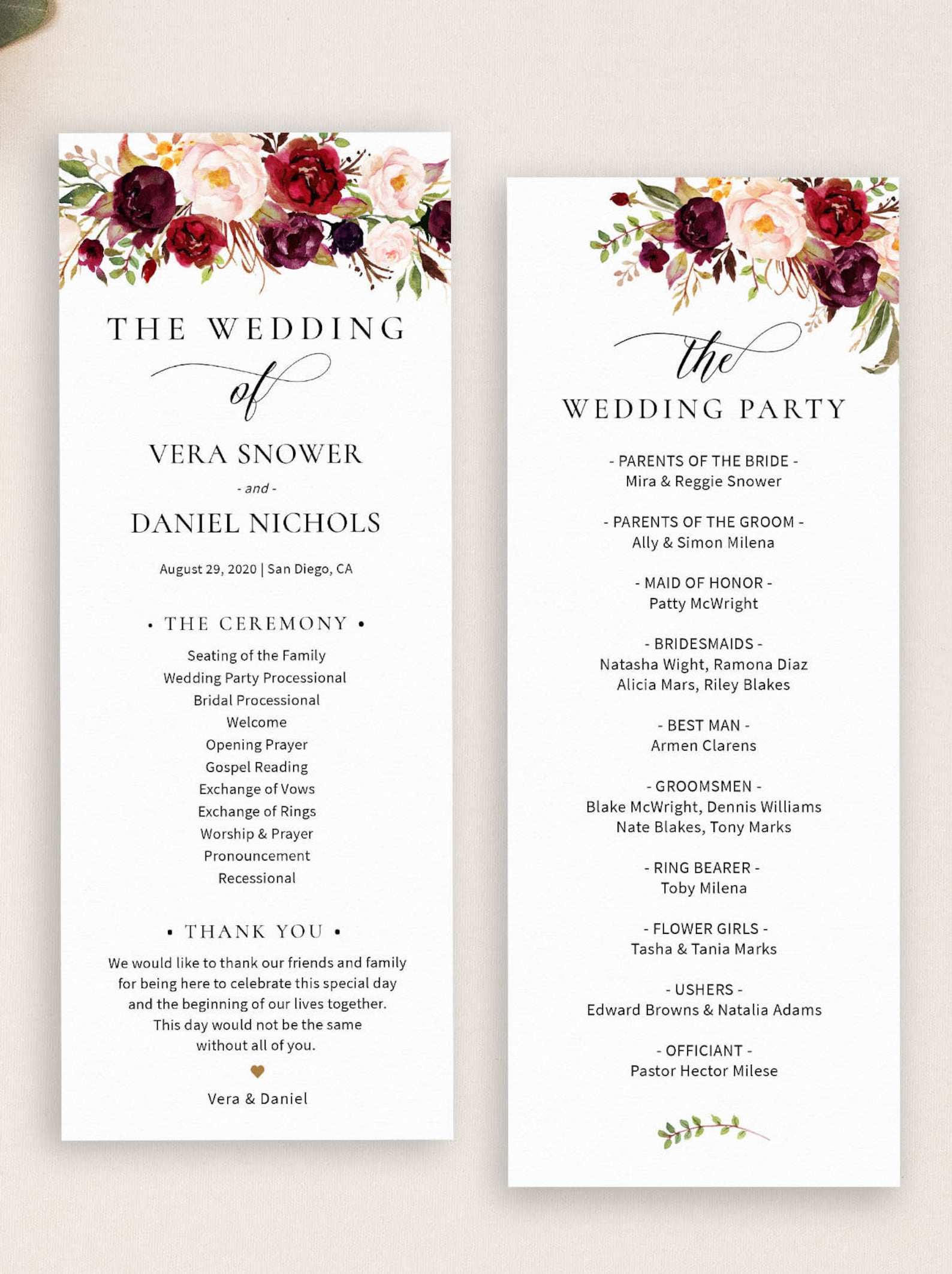 editable-wedding-program-template-order-of-ceremony-template-etsy