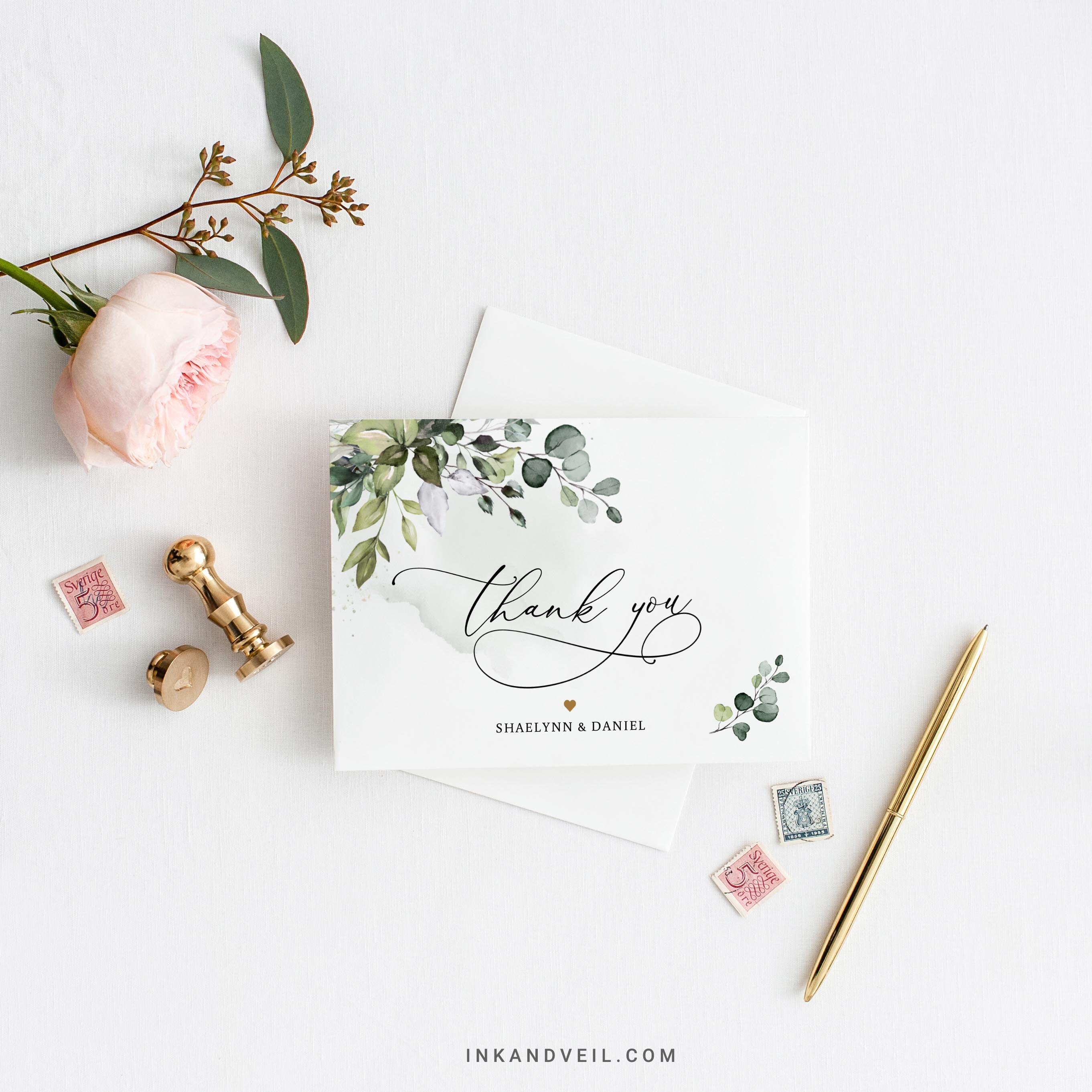 Folded Thank You Card Template Editable Thank You Card Etsy Folded Thank You Card Template Editable Thank You Card Etsy