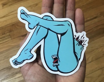 Santa Cruz Screaming Hand Sticker Screaming Legs Large 5inch Rare Decal Ska...