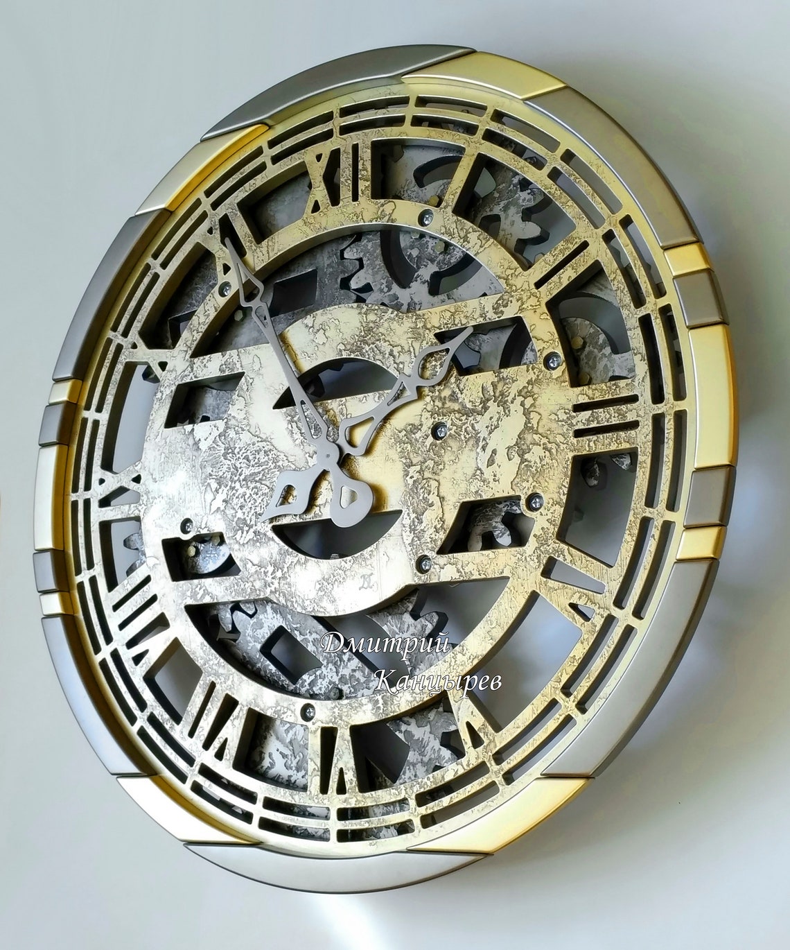 LARGE WALL CLOCKS Rotating Gears Clock Modern Wall Décor Etsy