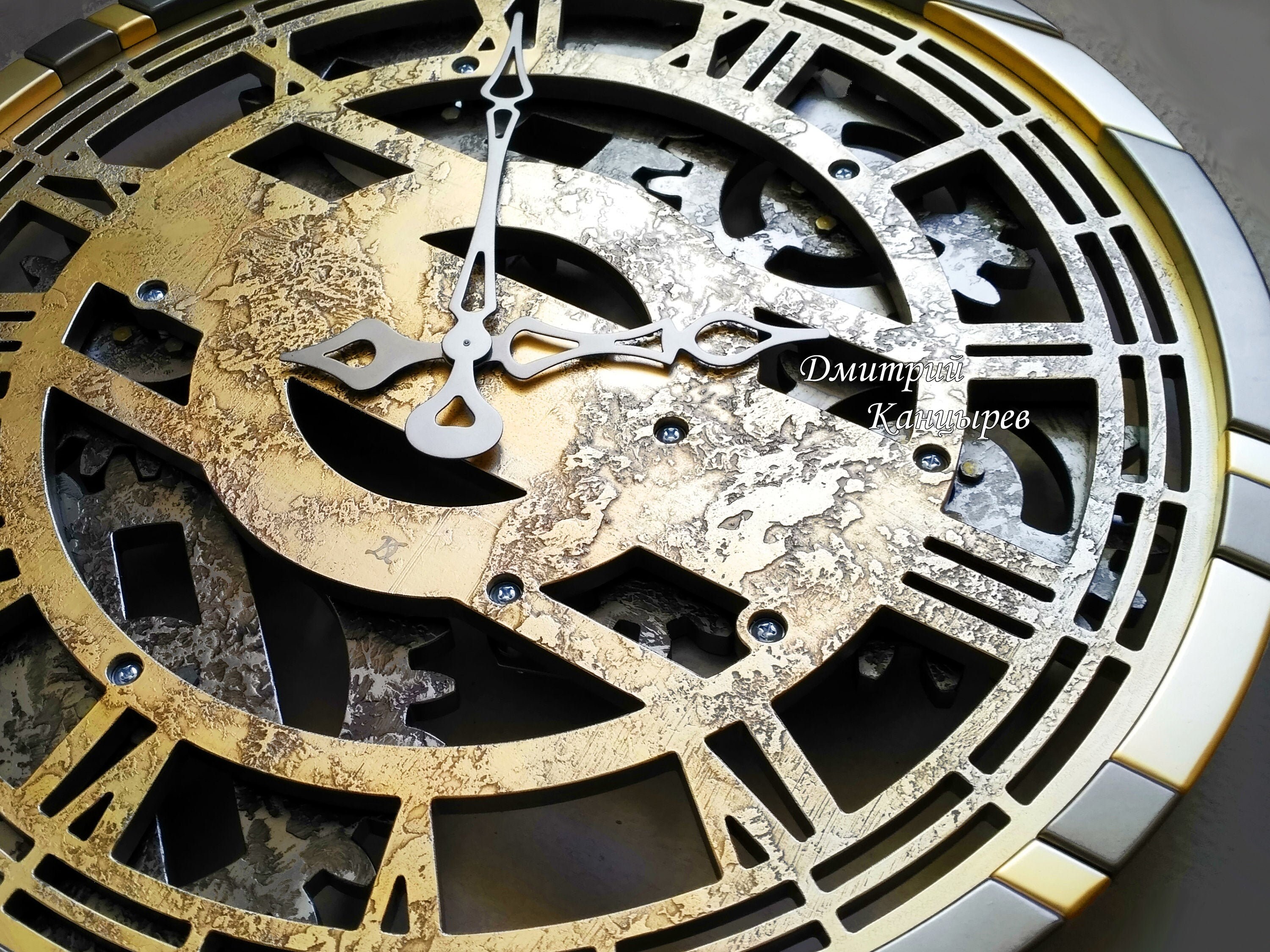 LARGE WALL CLOCKS Rotating Gears Clock Modern Wall Décor Etsy