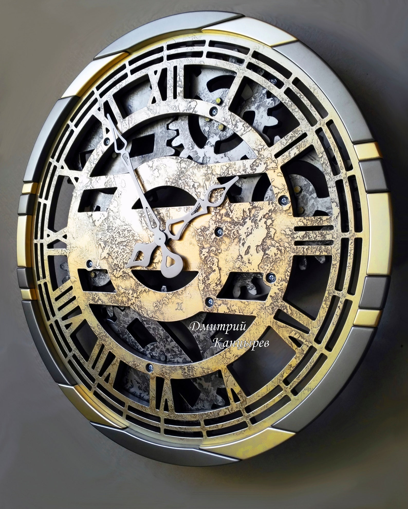 LARGE WALL CLOCKS Rotating Gears Clock Modern Wall Décor Etsy