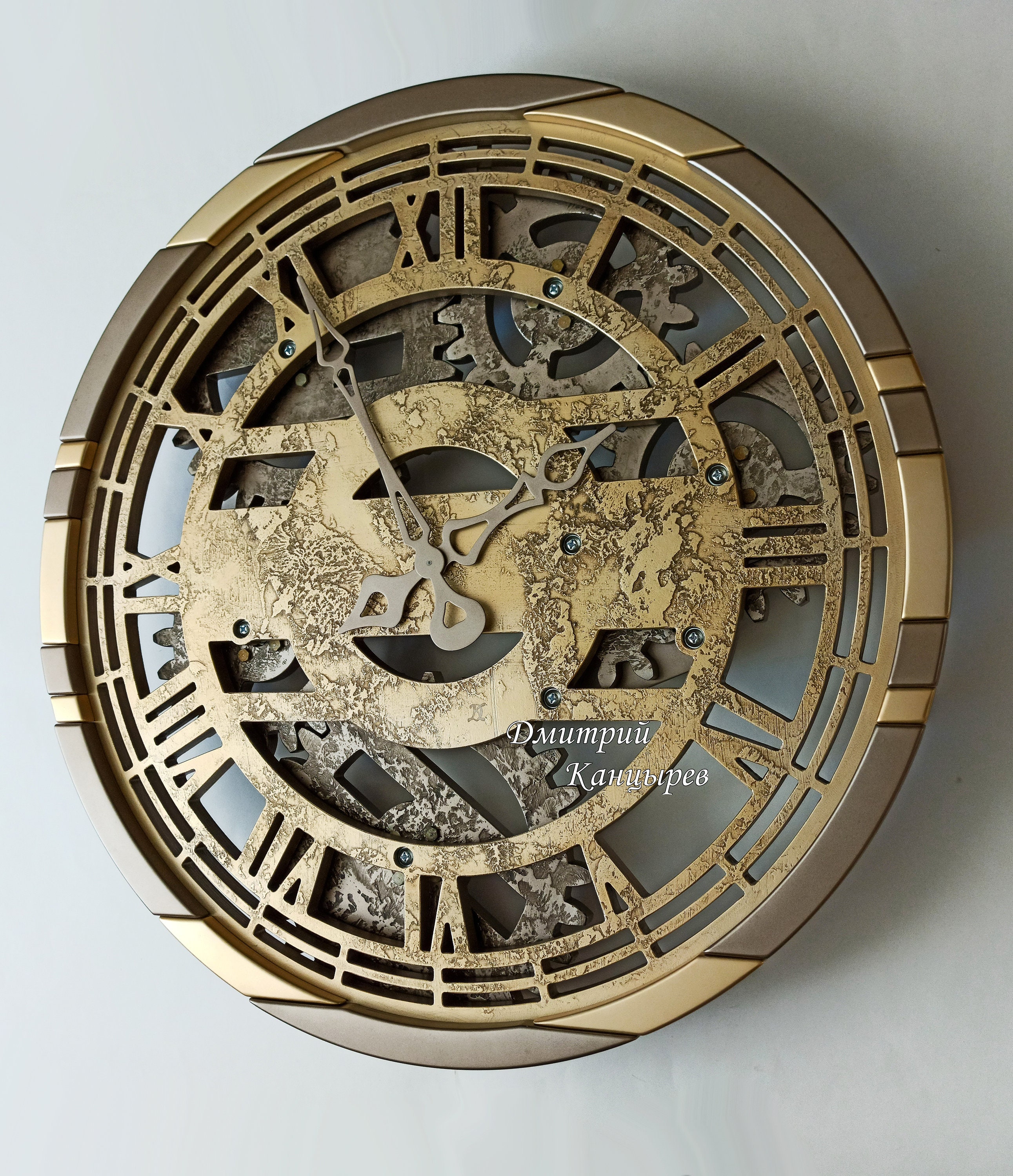 LARGE WALL CLOCKS Rotating Gears Clock Modern Wall Décor Etsy