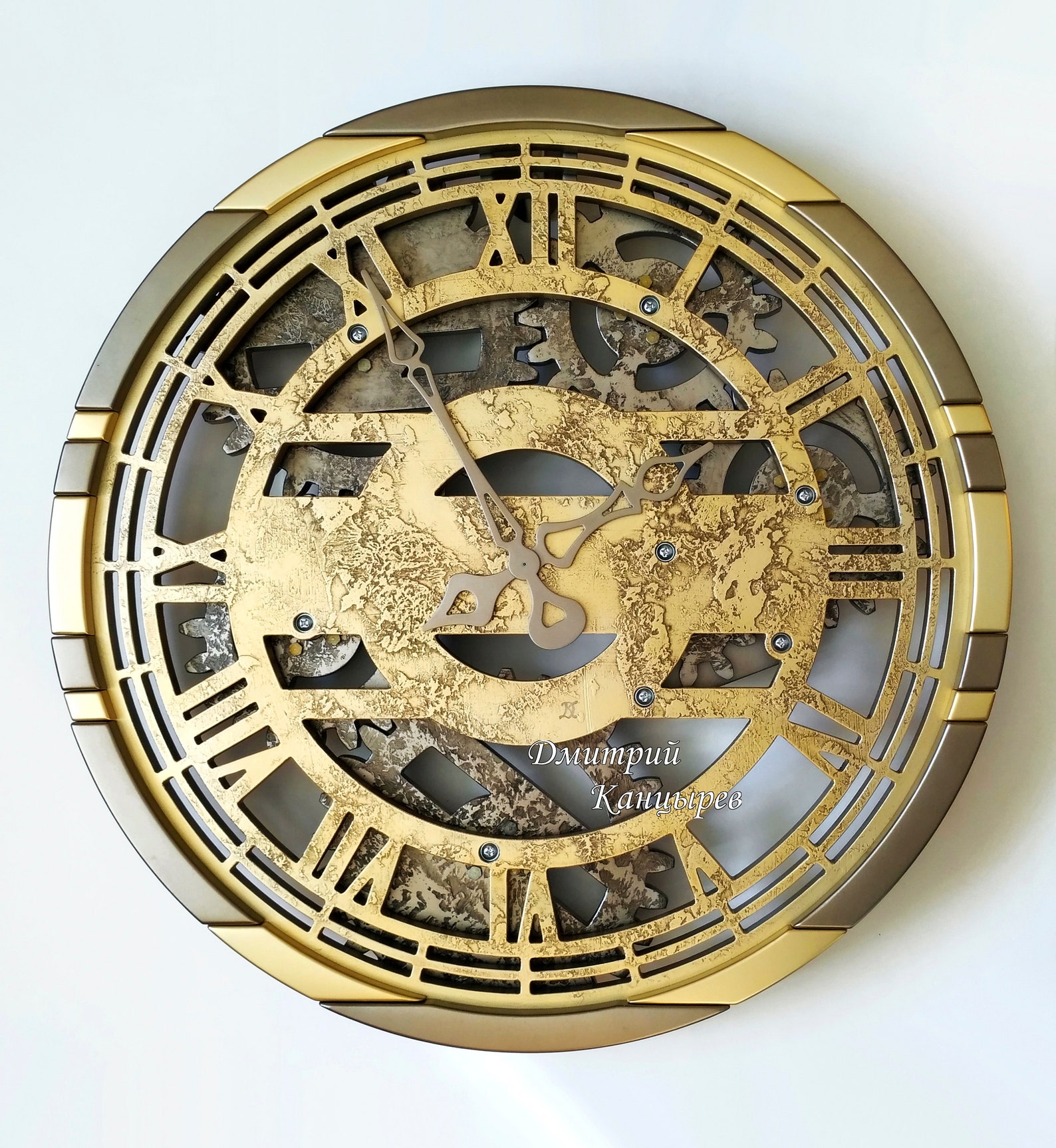 LARGE WALL CLOCKS Rotating Gears Clock Modern Wall Décor Etsy