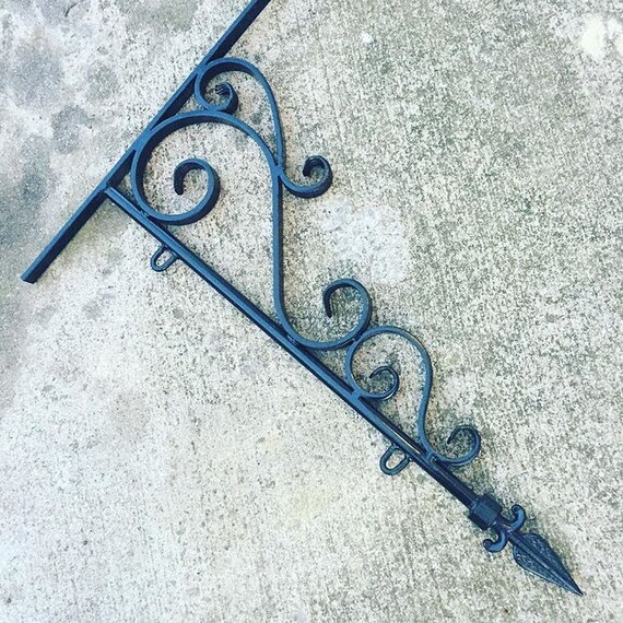 Decorative Wrought Iron Sign Holder Etsy