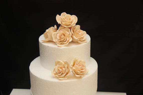 Gumpaste Ivory Roses For Wedding Cake Fondant Toppers Etsy