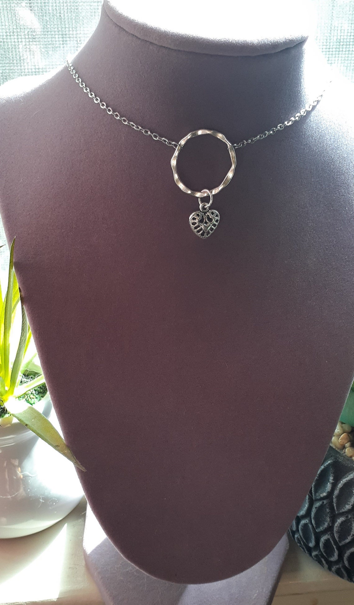 Eternity ring day collar minimalist submissive ddlg heart Etsy