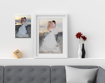 Personalized Wedding Watercolor Portrait, Anniversary Gift