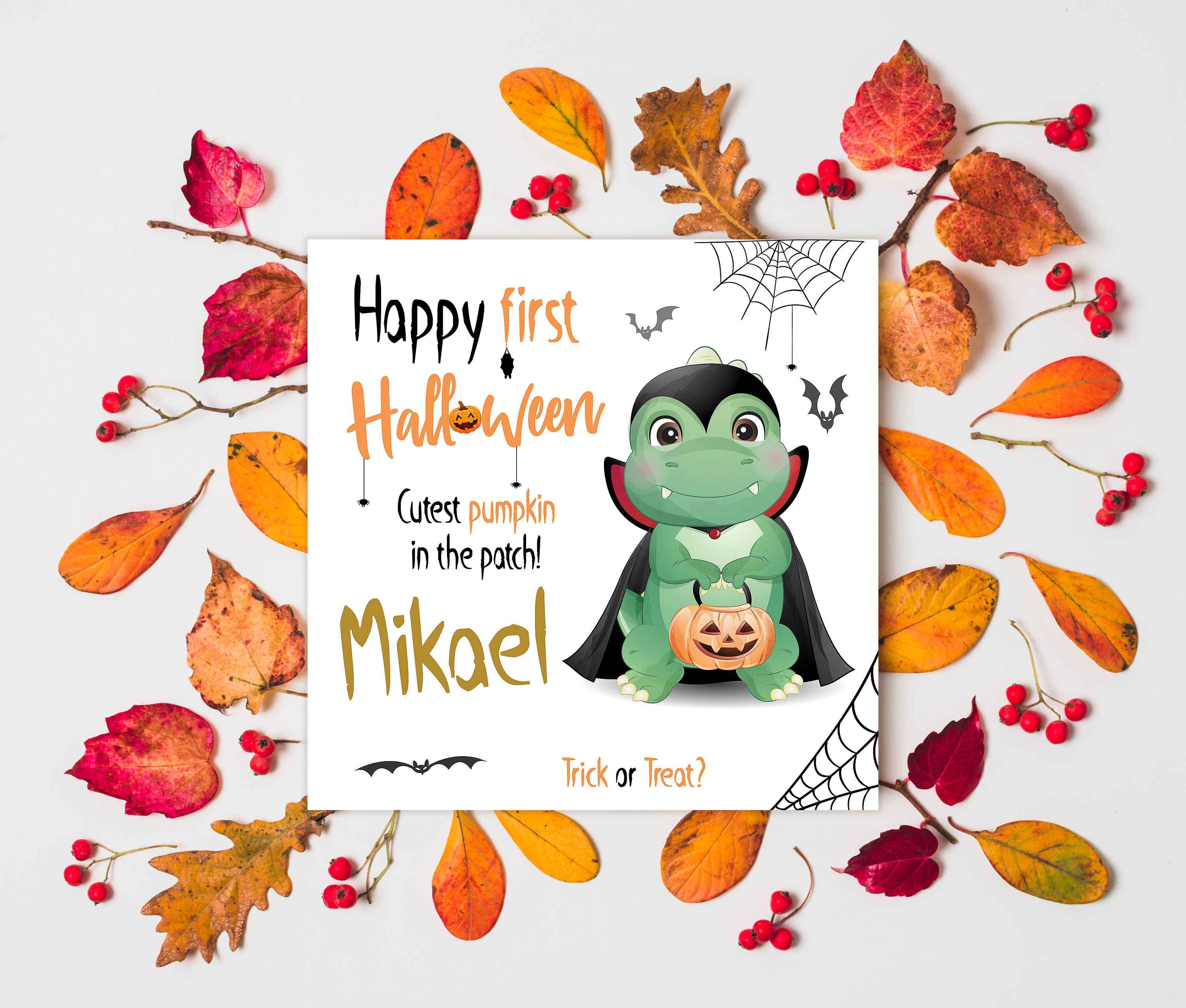 First Halloween Card Baby's First Halloween Kids Etsy