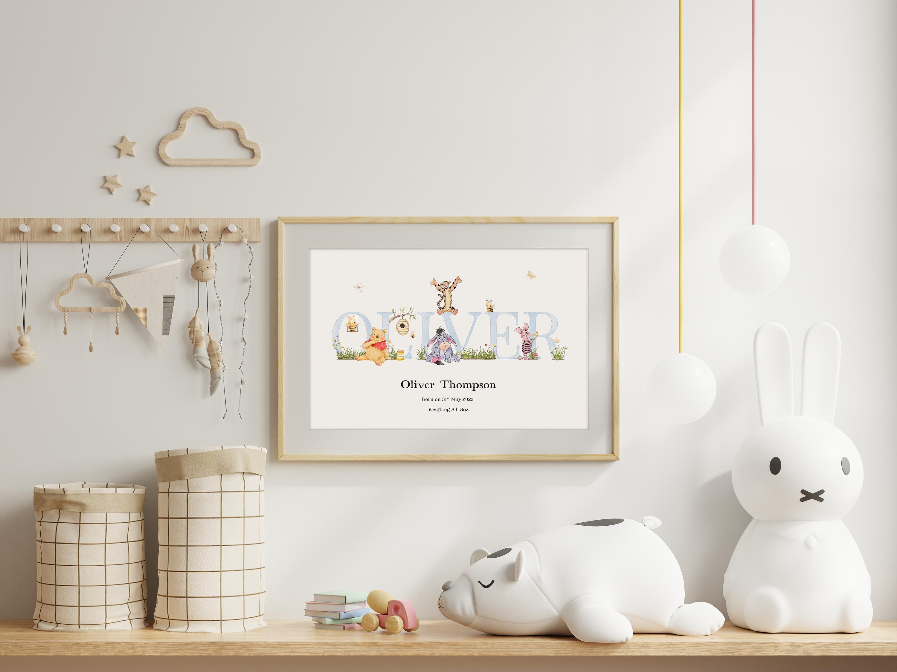 Baby Personalised Print, Birth Details Keepsake Gift, Newborn Gift ...