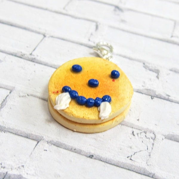 vampire pancake charm, keychain, earrings // polymer clay food // tv show inspired teen gift, miniature food jewelry