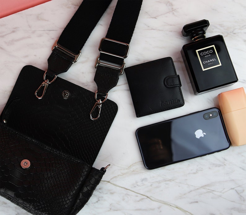 Small Leather Purse Bag Leather Funny Pack Black Leather Etsy