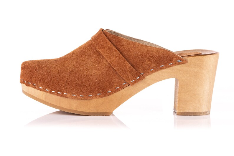 leather sling back clogs