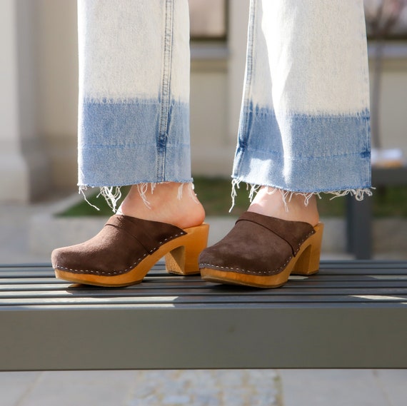 haag idee Bepalen Leren schoenen voor dames handgemaakte Zweedse klompen - Etsy Nederland