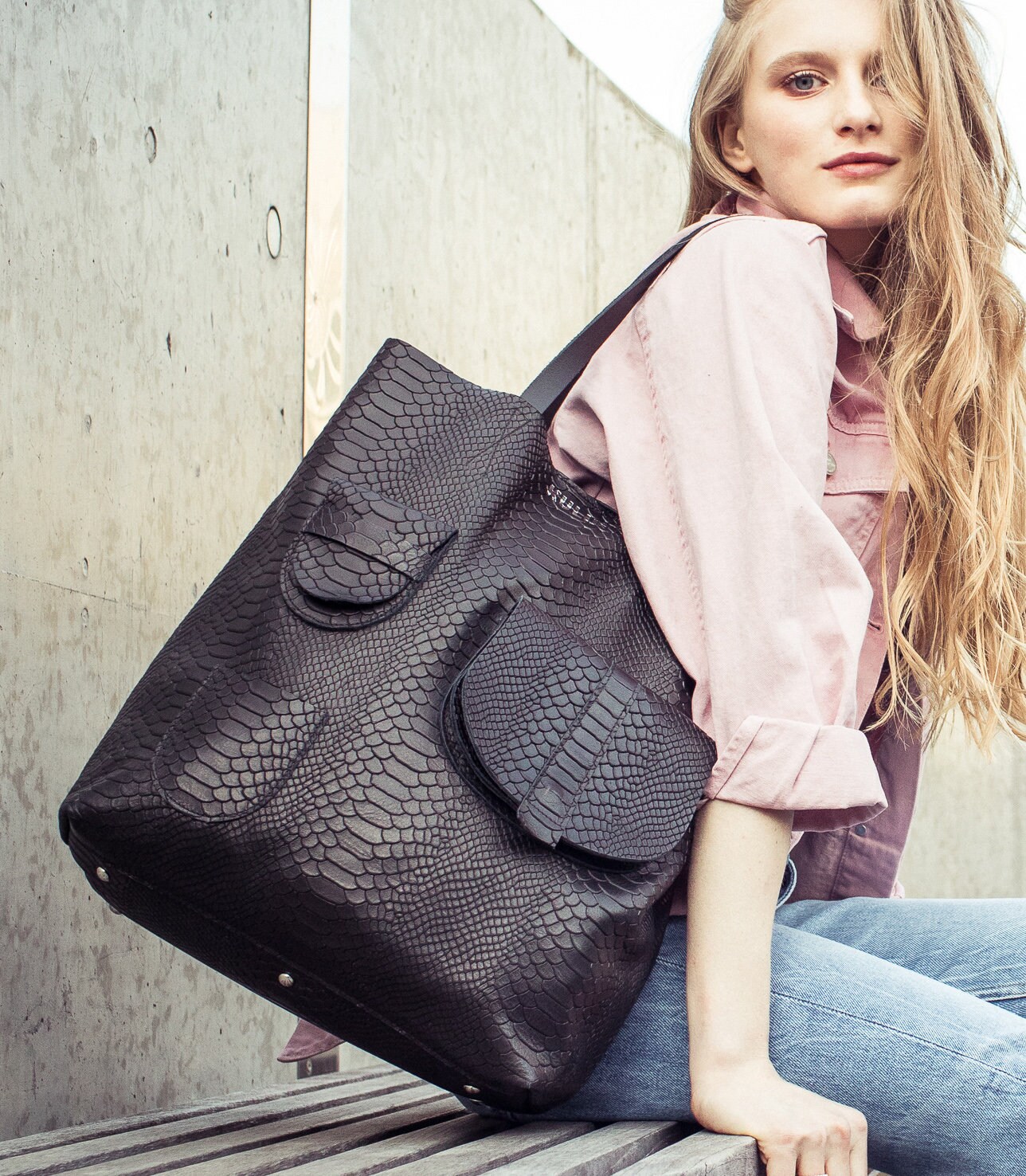 Black shoulder bag by Kulikstyle leather tote bag woman | Etsy