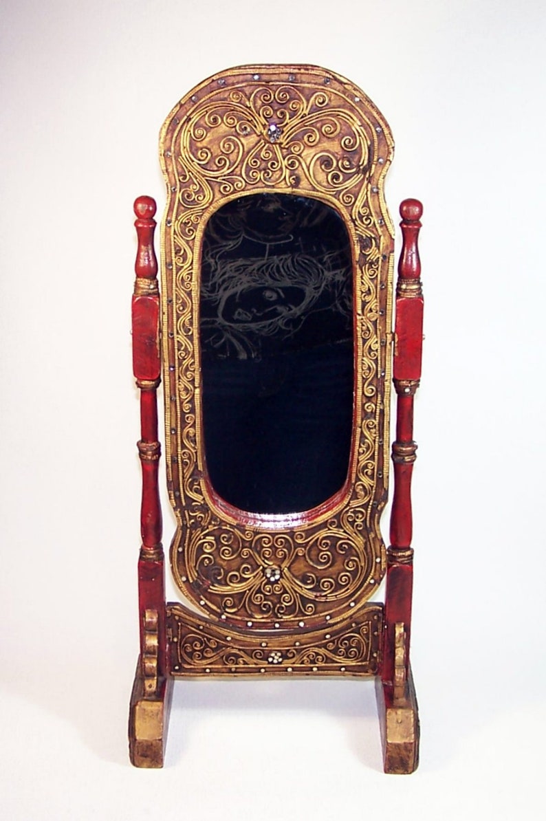 Amazing Handmade Table Mirror In A Swing Wooden Frame Image 0