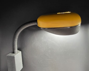 Wall Reading Lamp. Vintage Orange Metal Lamp with Flexible Neck. Gooseneck Wall Lamp. Made in USSR.