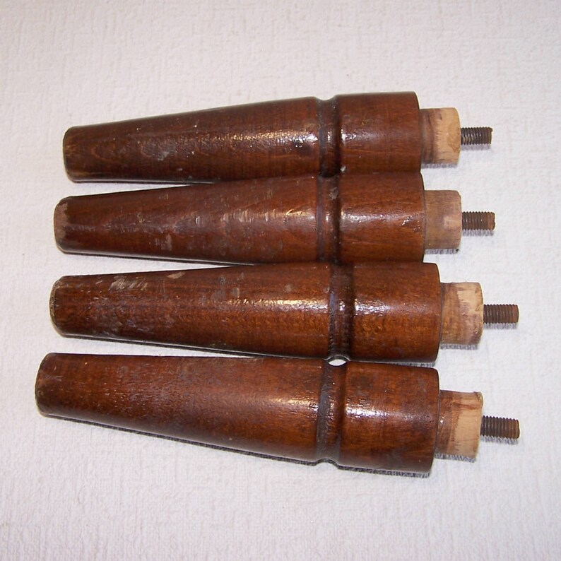 Vintage Furniture Legs Made of Wood. Set of 4 Old Wooden Legs. Etsy