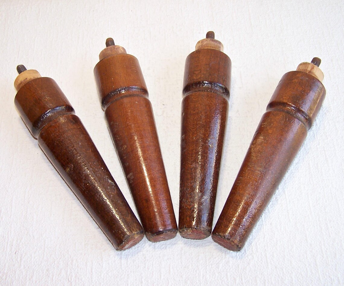 Vintage Furniture Legs Made of Wood. Set of 4 Old Wooden Legs. Etsy
