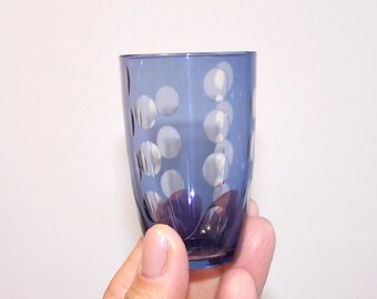 ヴィンテージ コバルトブルー ガラス リキュールセット：デキャンタと