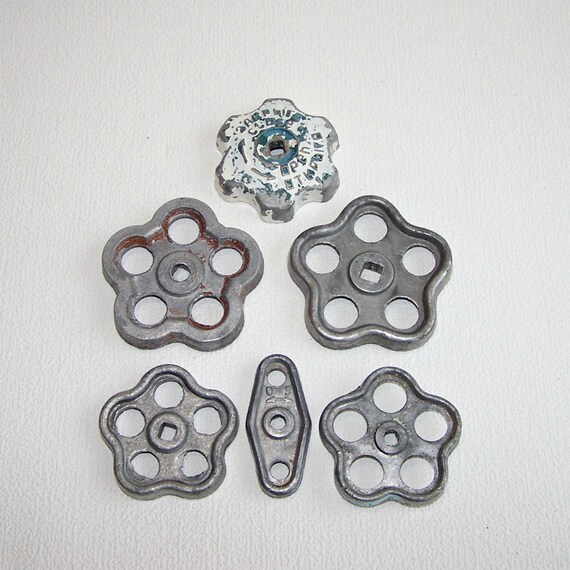 Vintage Water Faucet Handles 6 Old Soviet Valve Knobs In One Etsy
