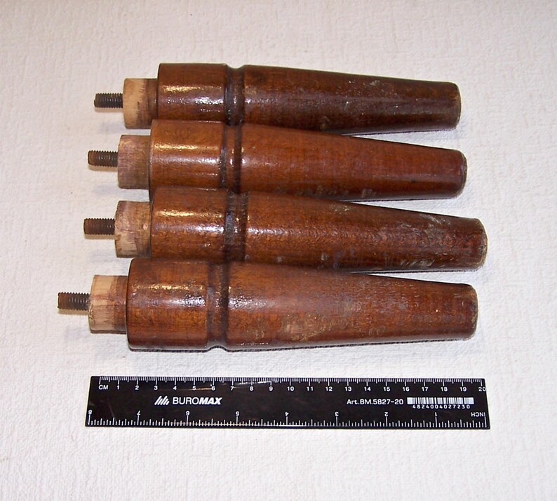 Vintage Furniture Legs Made of Wood. Set of 4 Old Wooden Legs. Etsy