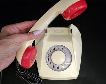 Vintage Rotary Phone TESLA. Landline Phone Made in Czechoslovakia. Retro Working Phone. Old Desk Telephone. Collectible Phone.