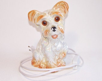 Dog Lamp. Vintage Porcelain Table Lamp Made in Germany. Aroma Lamp. Night Light. Porcelain Dog. Animal Figurine. Nursery Decor.