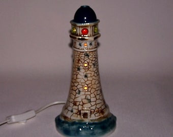 Lighthouse Lamp. RARE! Vintage Porcelain Lamp Made in Germany. Aroma Lamp. Night Light. Porcelain Sea Light. Nursery Decor. Retro Lamp.