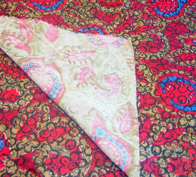 Soviet Dressmaking Fabric. 4.5 Meters of Flannel Cotton Fabric in One Listing Vintage Floral Flannel Fabric