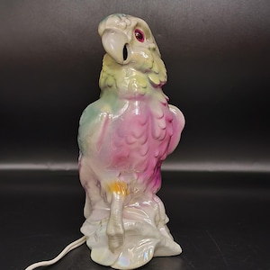 Parrot Lamp. Vintage Porcelain Lamp Made in Germany. Aroma Lamp. Night Light. Porcelain Parrot. Bird Figurine. Bedside Lamp.