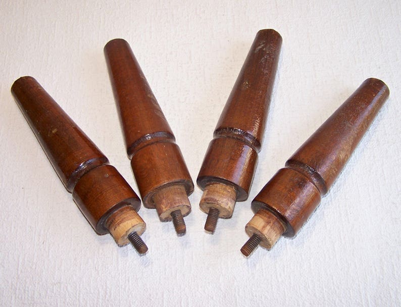Vintage Furniture Legs Made of Wood. Set of 4 Old Wooden Legs. Etsy