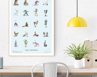 Poster yogahoudingen, gratis verzending, yoga-asana, dierenasana, dieren, meditatie