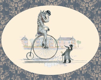 Grote fiets-Art Print A4