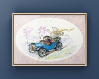 Auto vrijheid-Art Print A4