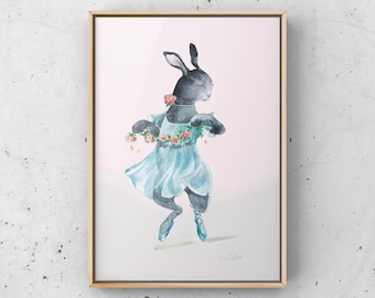 Rabbit Dancer- Art Print A4