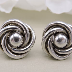 Orecchini vintage a spirale in argento sterling a vite immagine 1