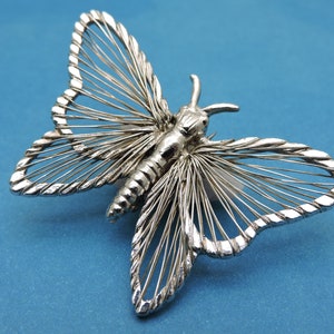 Silver Tone Wire Butterfly Pin