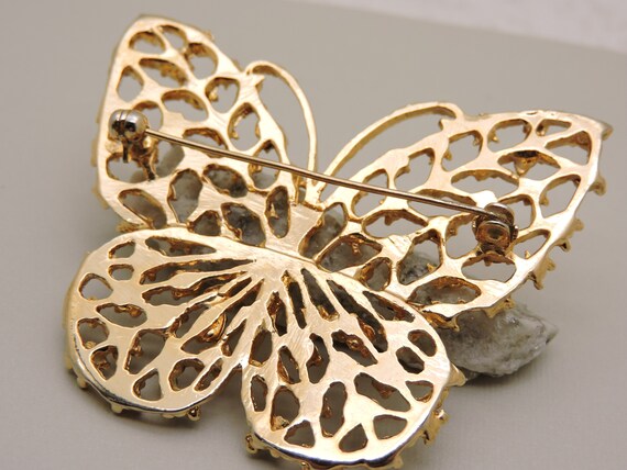 Large Butterfly Rhinestone Pin,Costume Jewelry - image 4